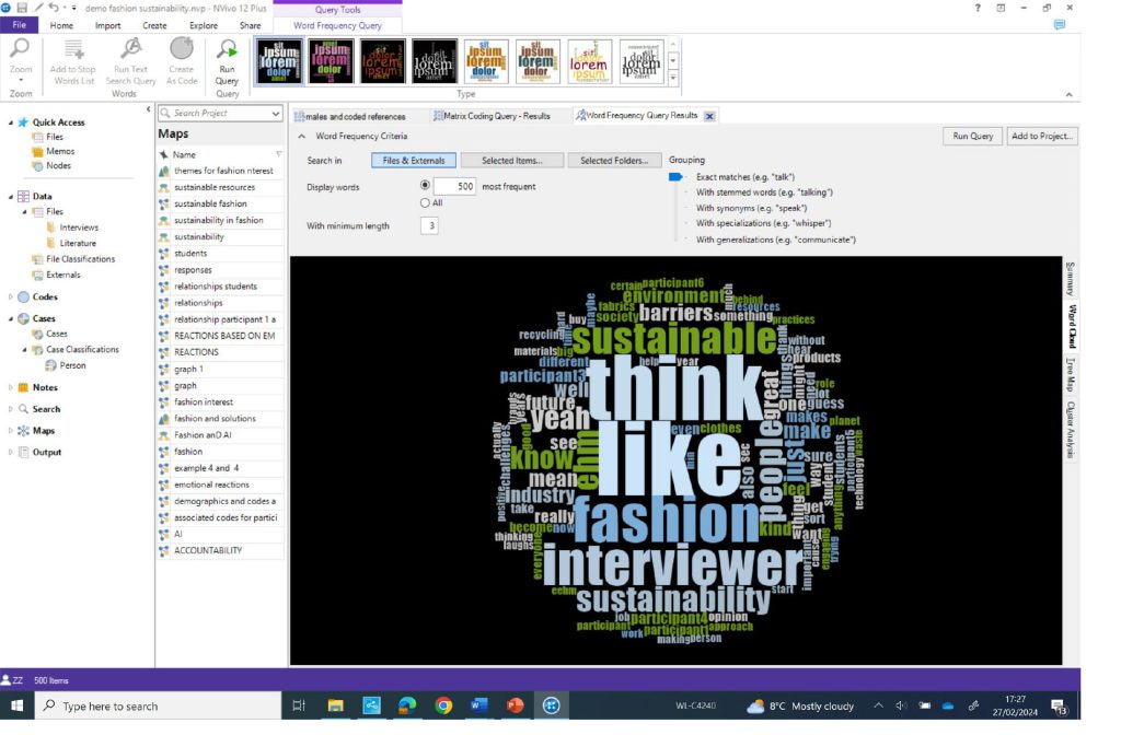 Mind map, NVivo
